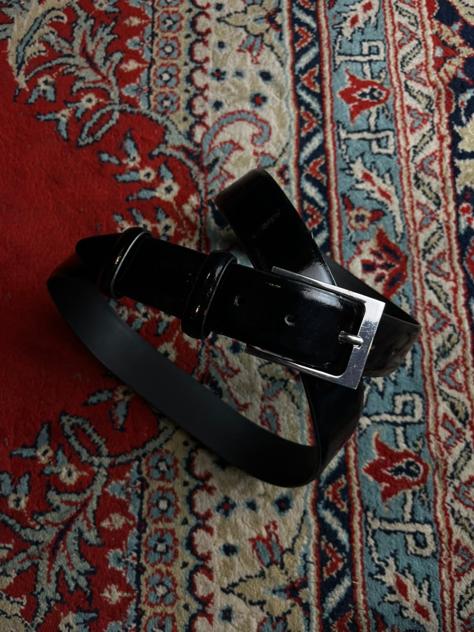 The Savile Row Company Black Patent Leather Dress Belt