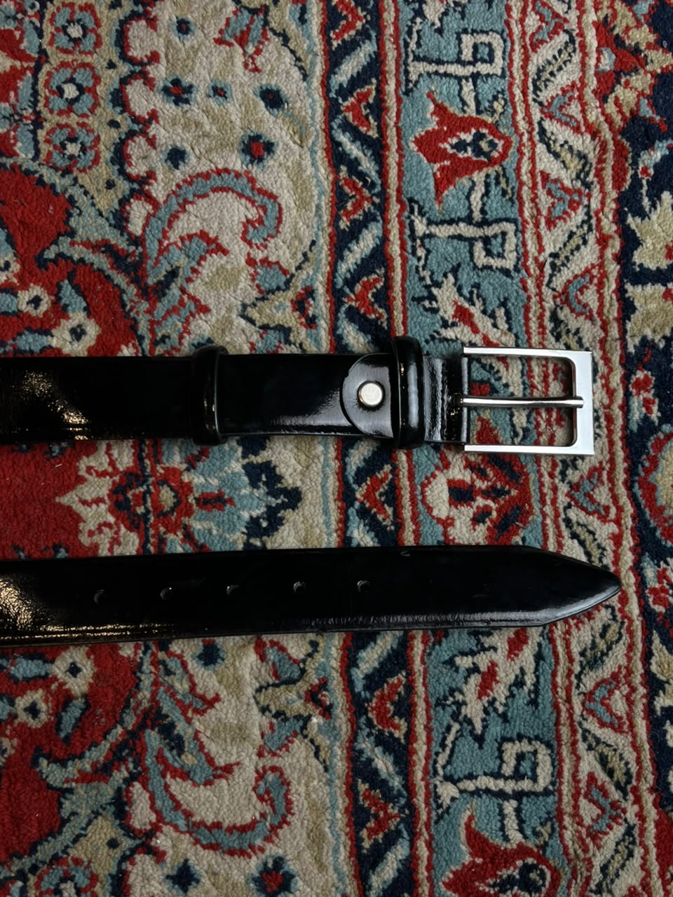 The Savile Row Company Black Patent Leather Dress Belt