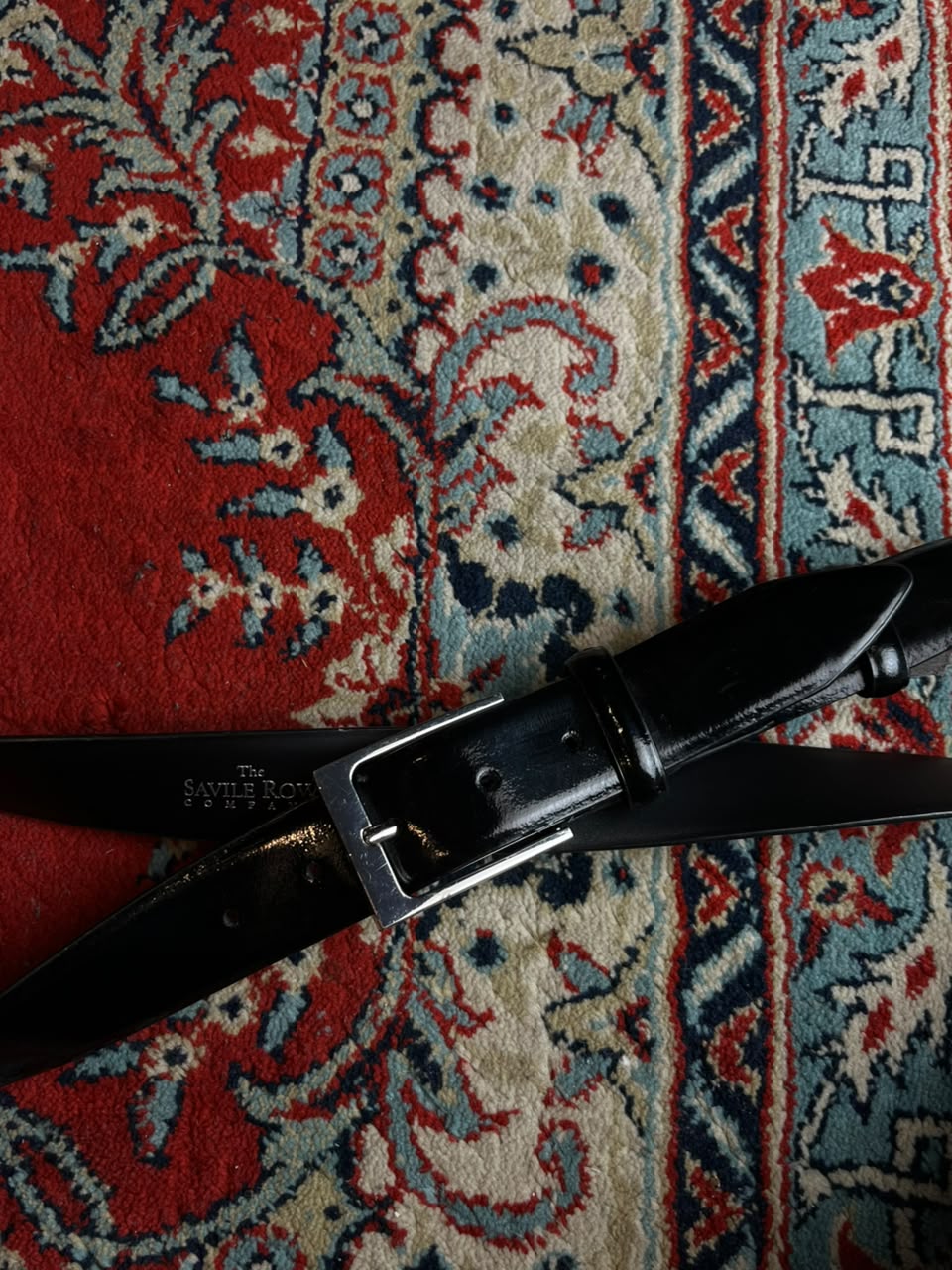 The Savile Row Company Black Patent Leather Dress Belt