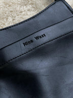 Nine West Vintage Black Faux Leather Small Shoulder Bag Underarm Purse