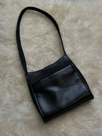 Nine West Vintage Black Faux Leather Small Shoulder Bag Underarm Purse