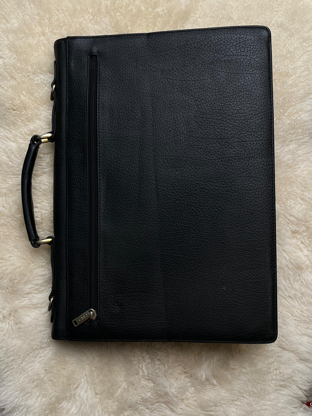Vintage Joseph Daniel Black Leather Briefcase Attache Portfolio Laptop Bag 80s
