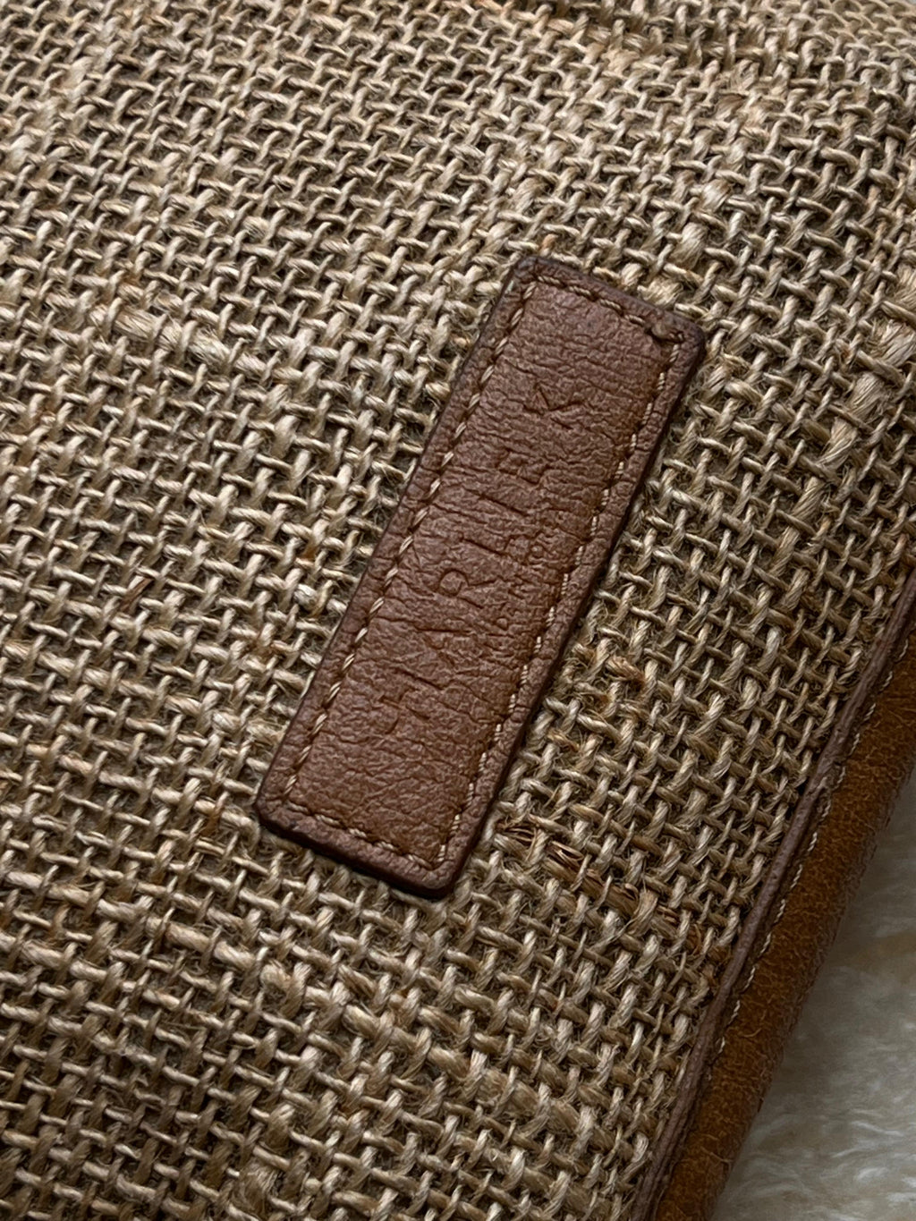 Harlink Woven Straw Burlap Tan Brown Leather Small Crossbody Bag Mini Tote Purse