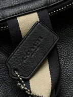 COACH Heritage Web Black Leather tote Bag