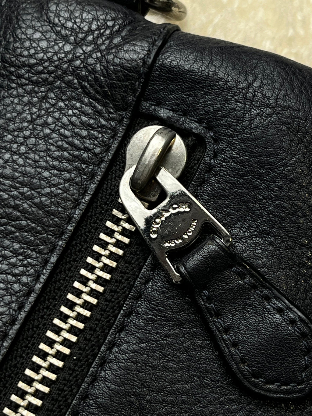 COACH Heritage Web Black Leather tote Bag