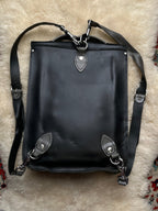 The Seulgi Leather Satchel Co. Black Leather Backpack British Made Rucksack