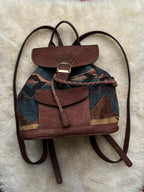 Vintage Danilo's Woven Tapestry Leather Backpack Southwestern
