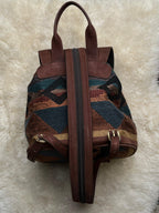 Vintage Danilo's Woven Tapestry Leather Backpack Southwestern