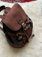 Vintage Danilo's Woven Tapestry Leather Backpack Southwestern