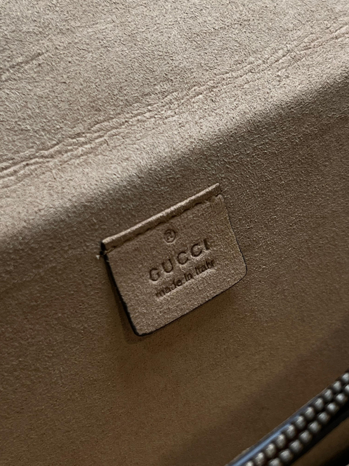 GUCCI Dionysus Tiger Head GG Supreme Coated Canvas Suede Chain Flap Shoulder Bag