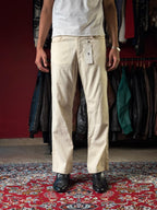 Vintage Versace Jeans Couture Cream Striped Straight FIT Cotton Jeans - 32