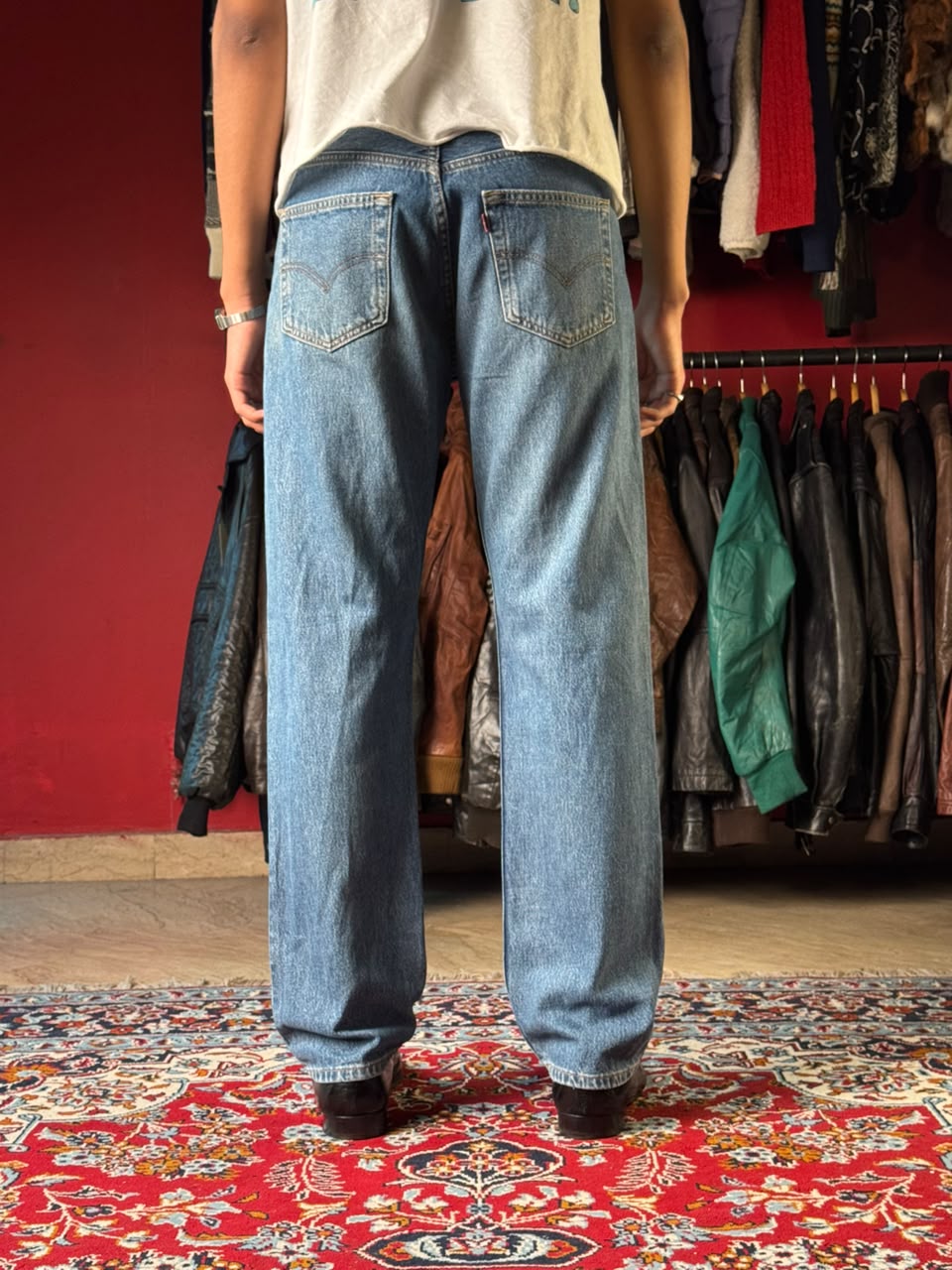 Vintage Levis 726 Orange Tab Medium Washed JEANS - 32