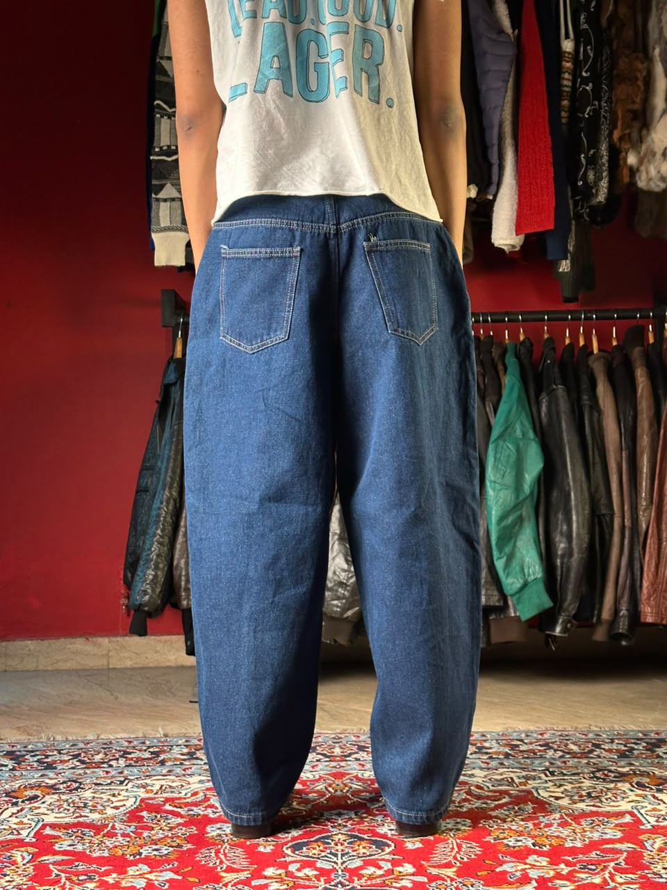 Boohooman Dark Washed Baggy Fit JEANS - 32