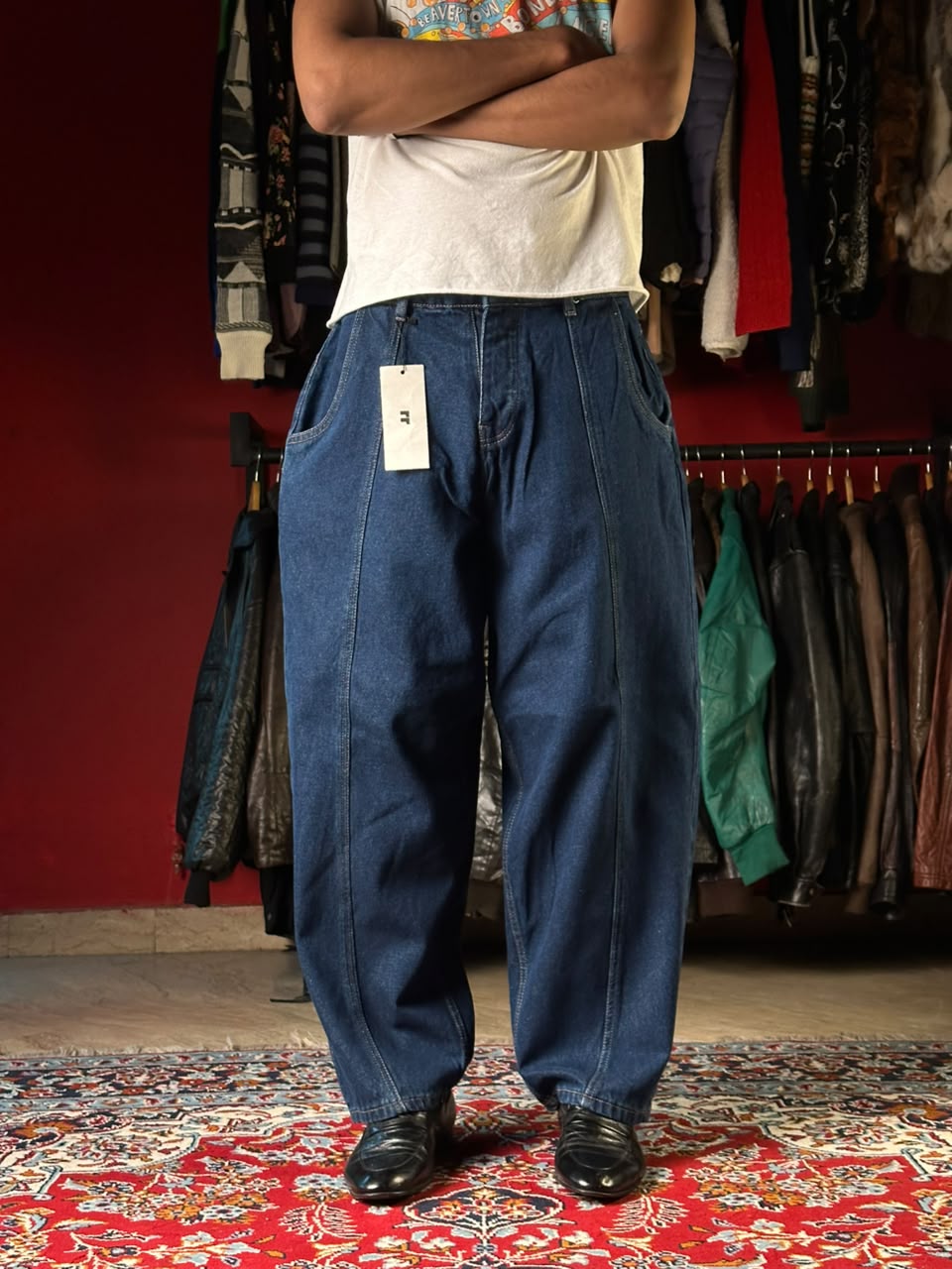 Boohooman Dark Washed Baggy Fit JEANS - 32