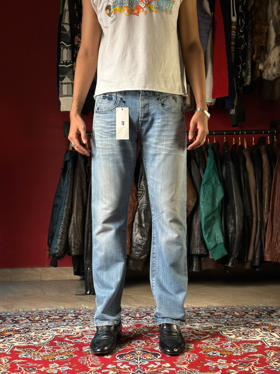 Crosshatch Black Label Light Wash Straight Fit Jeans - 32