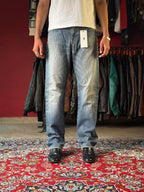 Armani Jeans Comfort Fit Blue Washed Straight Fit Jeans - 32