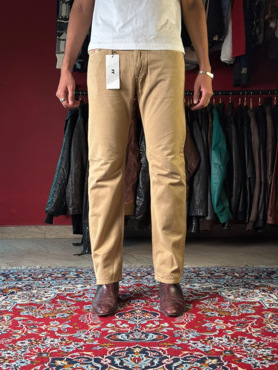 DIESEL Waykee Beige Tan Straight Fit JEANS - 32