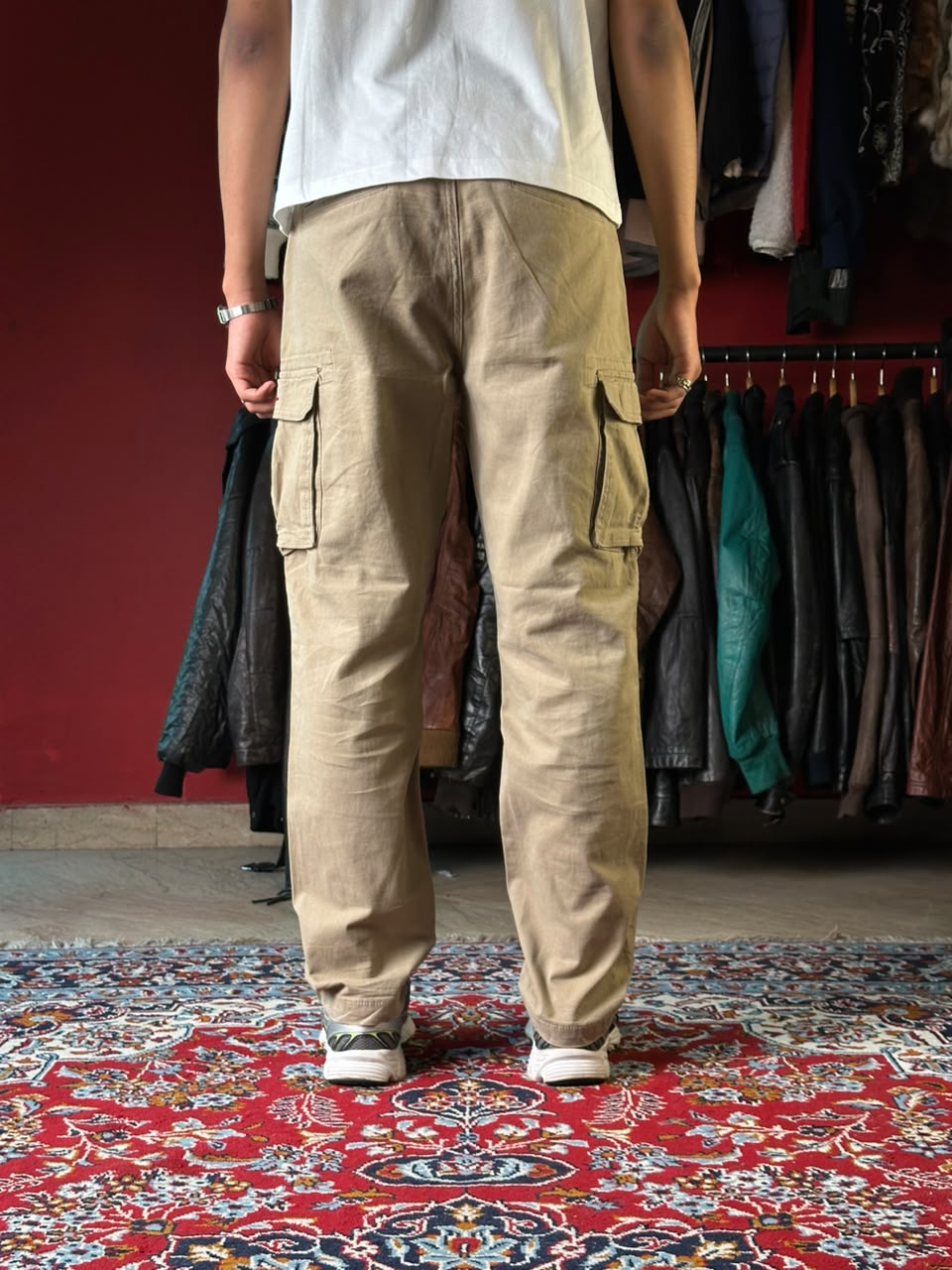 St. John's Bay Comfort Straight Fit Khaki Tan Cargo Pants - 32