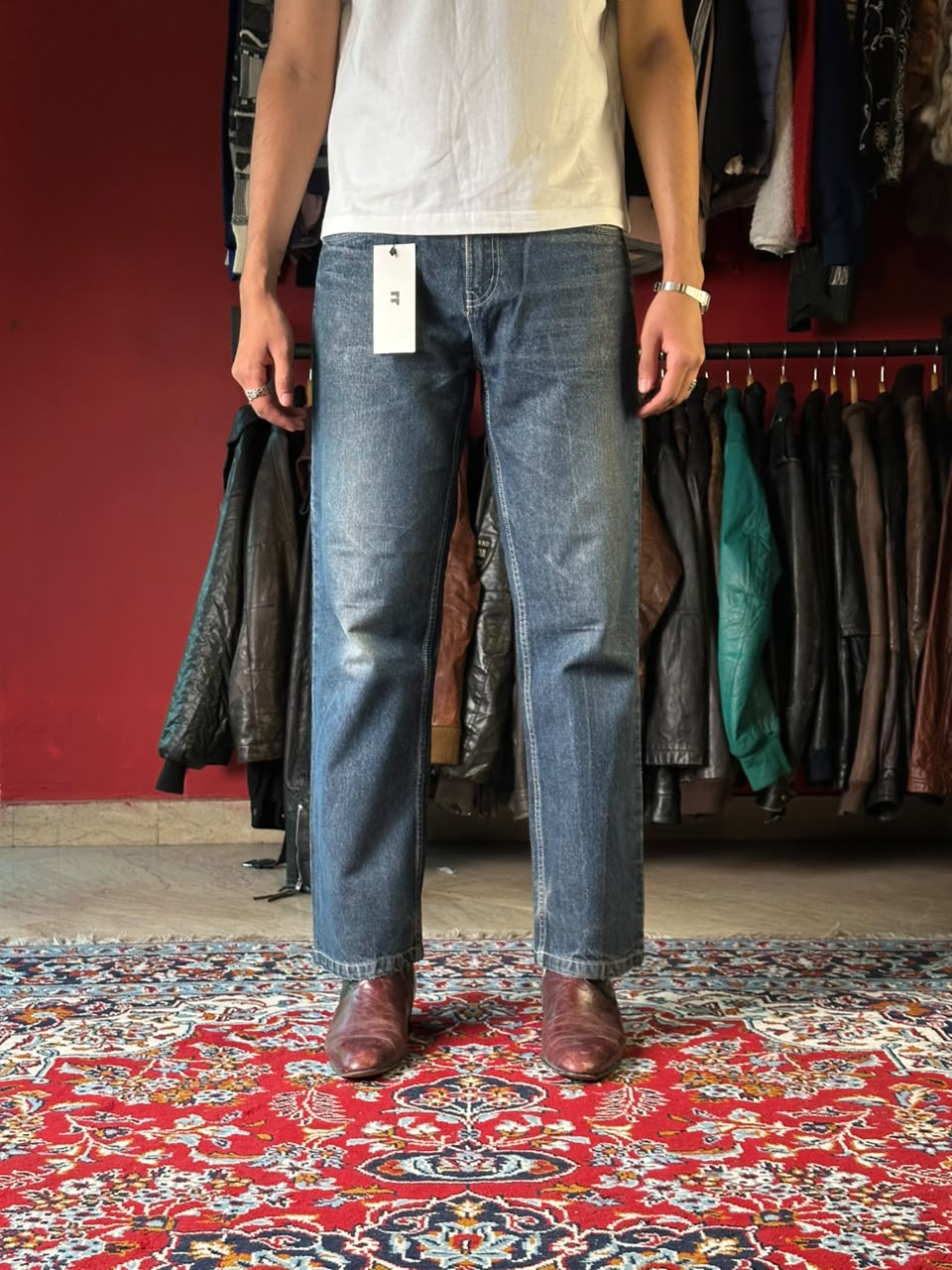 Vintage O.N. Sid Relaxed Fit Dark Washed Jeans - 32