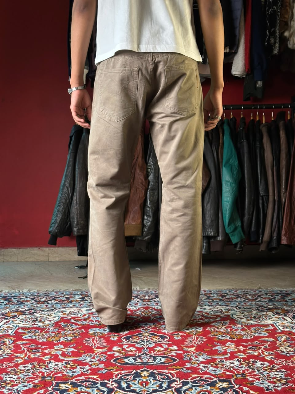 Vintage Chevignon Khaki Straight Fit Jeans - 32