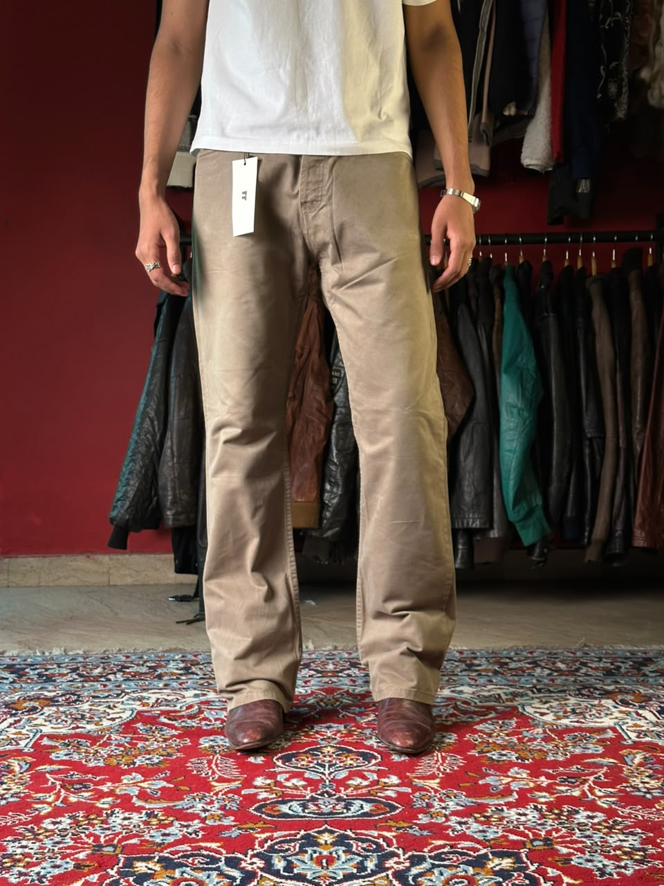 Vintage Chevignon Khaki Straight Fit Jeans - 32