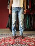 Cipo & Baxx Distressed Thick Stitch Light WashED STRAIGHT FIT JEANS - 34
