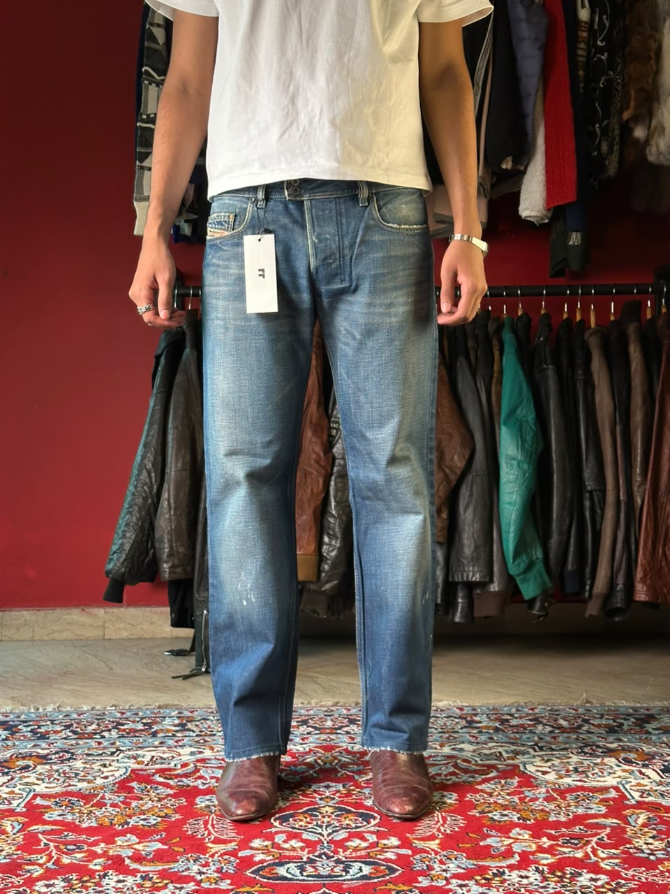 Vintage Diesel Italian Made Zipper Pocket Relaxed Fit Jeans - 32