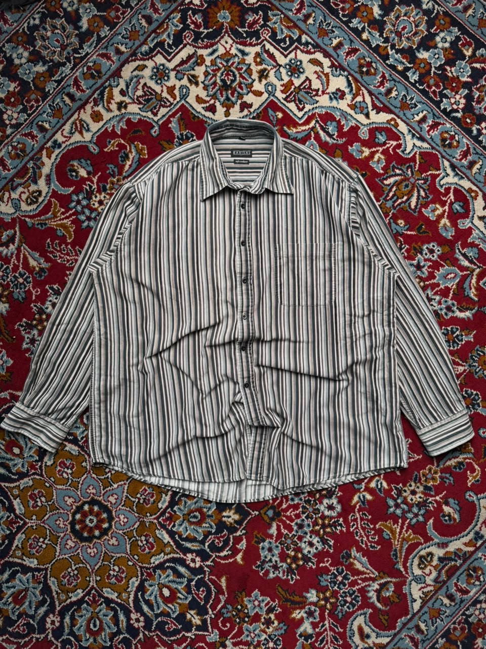 Barisal Striped Soft Corduroy Button Down Shirt  - XL