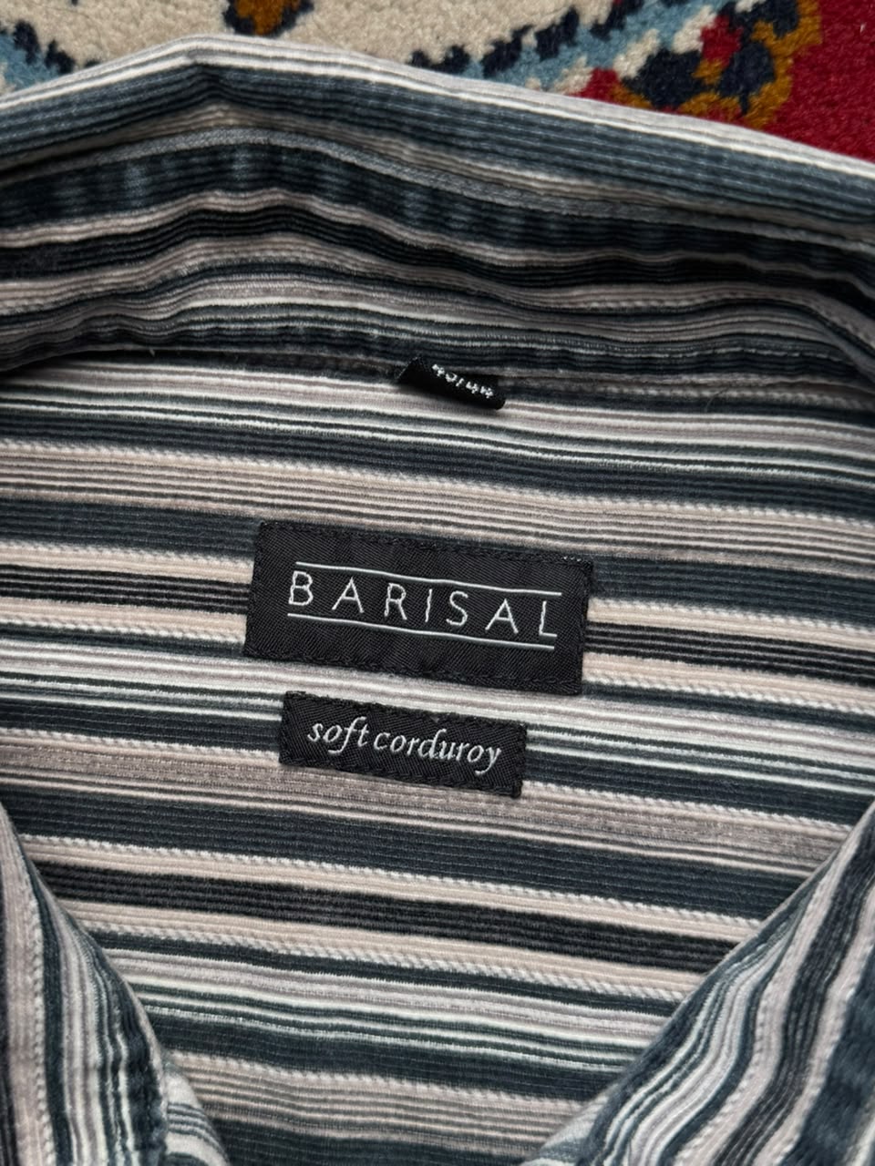 Barisal Striped Soft Corduroy Button Down Shirt  - XL