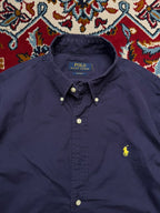 Polo Ralph Lauren Navy Blue Custom Fit Button Down Shirt - M