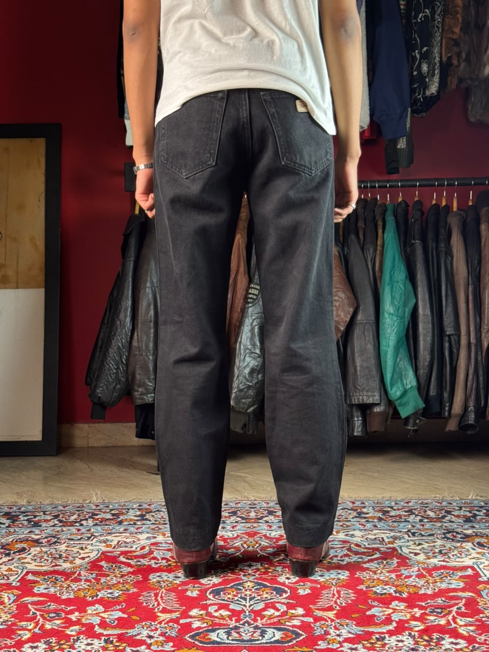 Vintage Wrangler Texas Men Black Straight Fit JEANS - 32