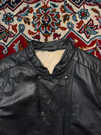 Vintage Better Day Black Leather Bomber Jacket - M