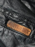 Vintage Better Day Black Leather Bomber Jacket - M