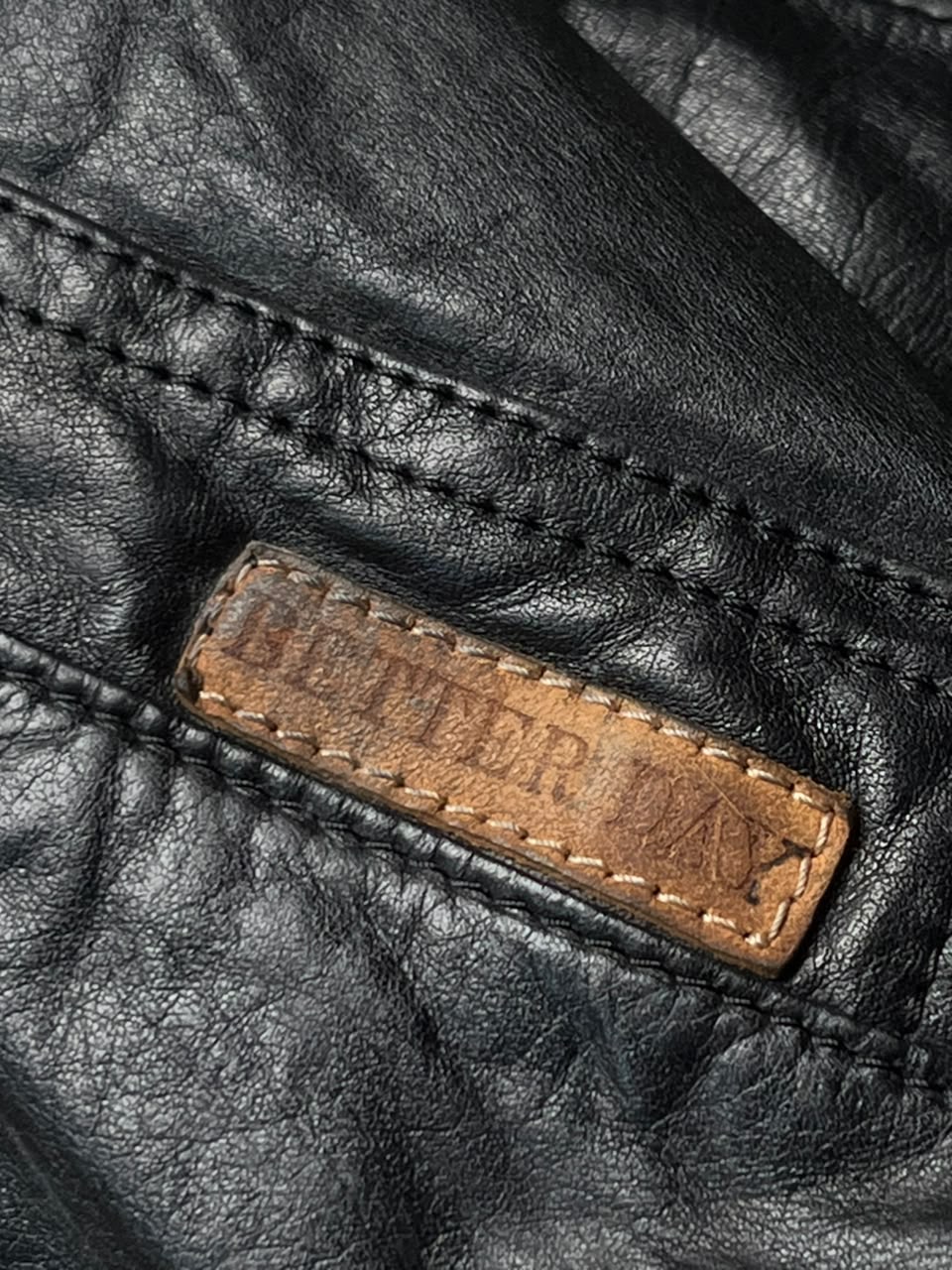 Vintage Better Day Black Leather Bomber Jacket - M