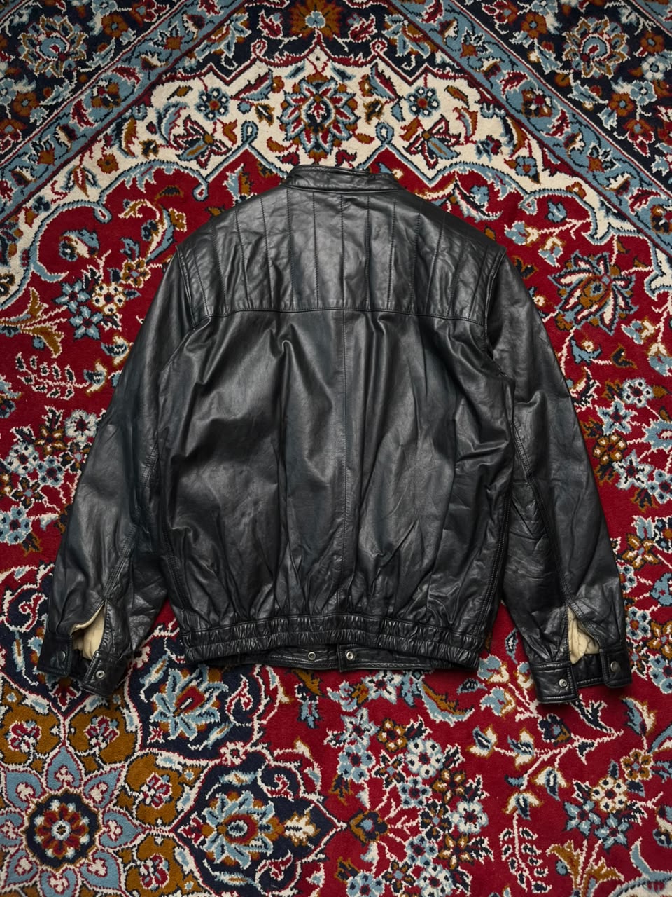 Vintage Better Day Black Leather Bomber Jacket - M