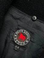 Vintage Redox Black Leather Wool Bomber Jacket - L