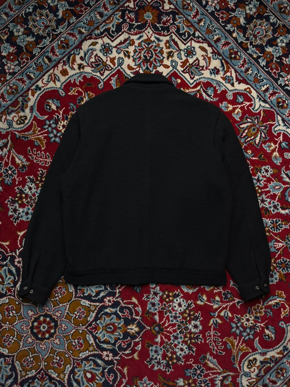 Vintage Redox Black Leather Wool Bomber Jacket - L