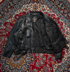 Vintage Bikers Leather Stuff Black Heavy Motorcycle Jacket - XL
