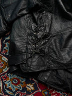 Vintage Bikers Leather Stuff Black Heavy Motorcycle Jacket - XL