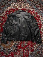 Vintage Bikers Leather Stuff Black Heavy Motorcycle Jacket - XL