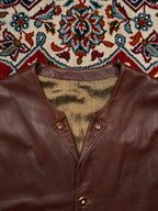 Vintage Bar Brown Genuine Leather Vest - L