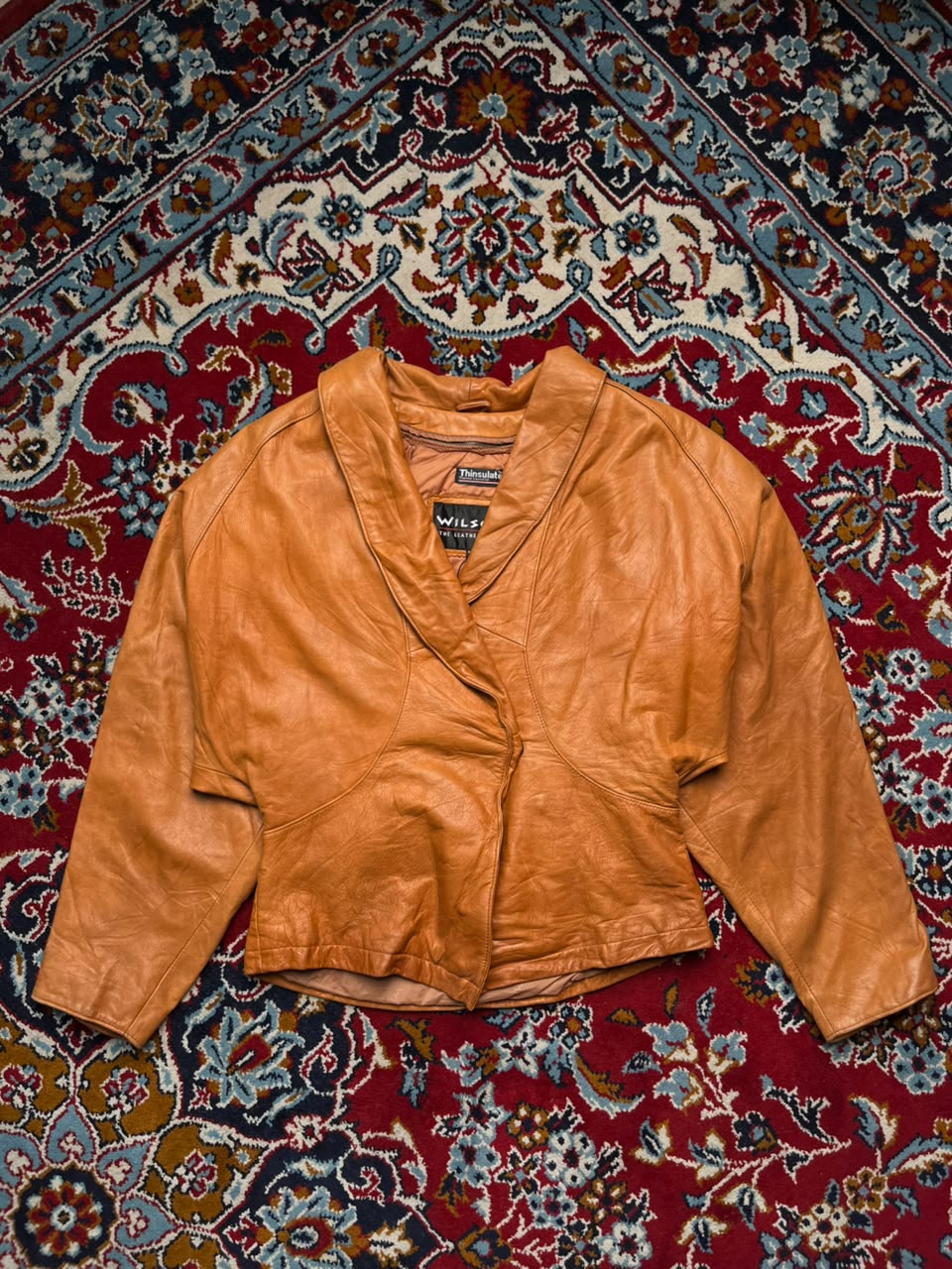 Vintage Wilsons Leather Women Tan Bomber Jacket - M