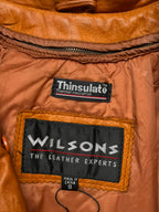 Vintage Wilsons Leather Women Tan Bomber Jacket - M