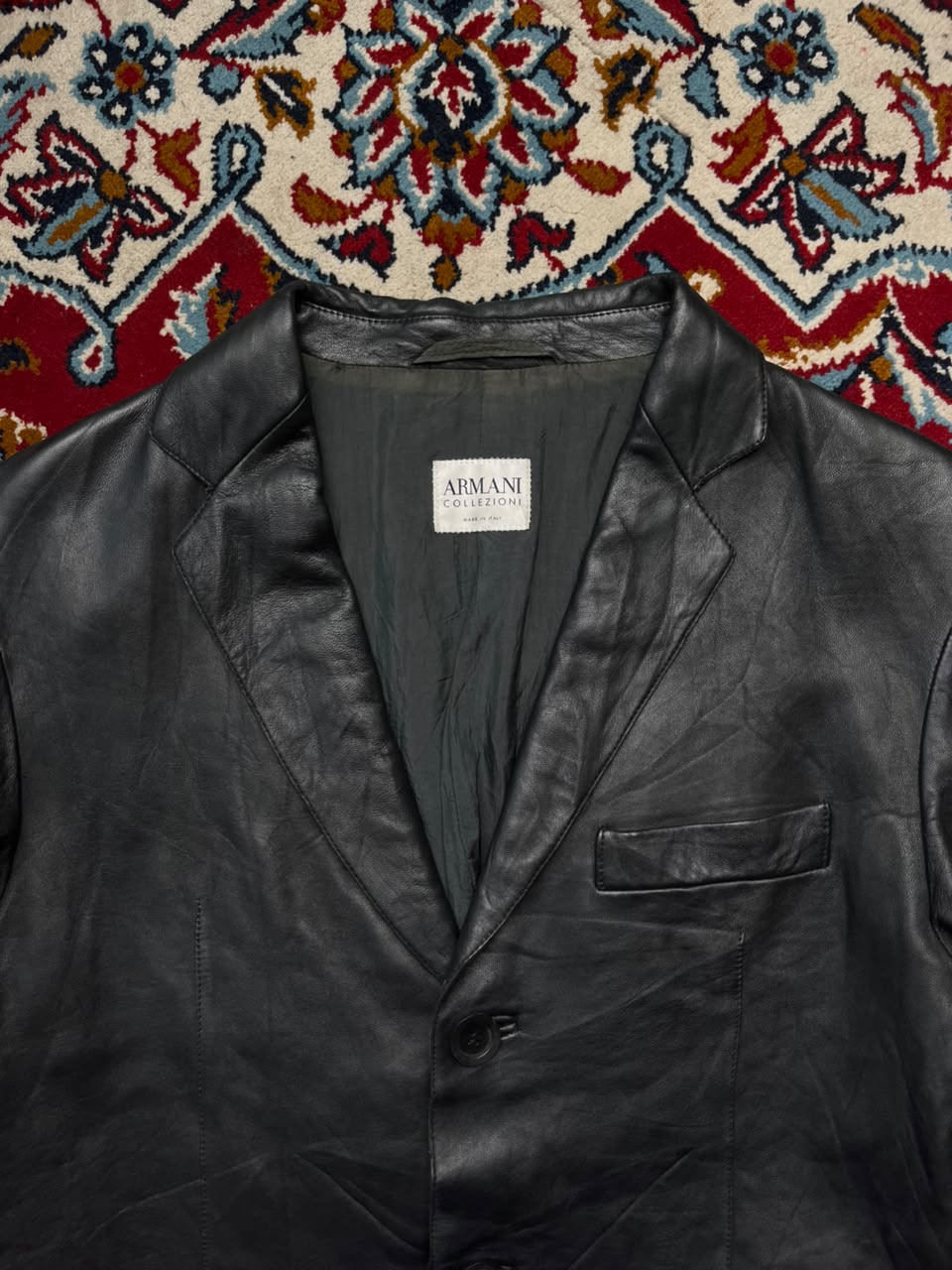 Armani Collezioni Lambskin Leather Blazer - M