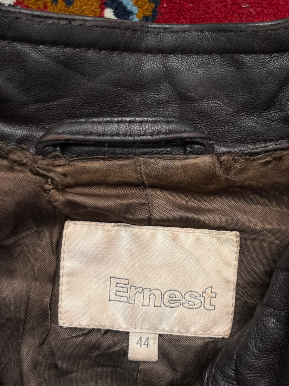 Vintage Ernest Women's Dark Brown Leather Biker Jacket - L