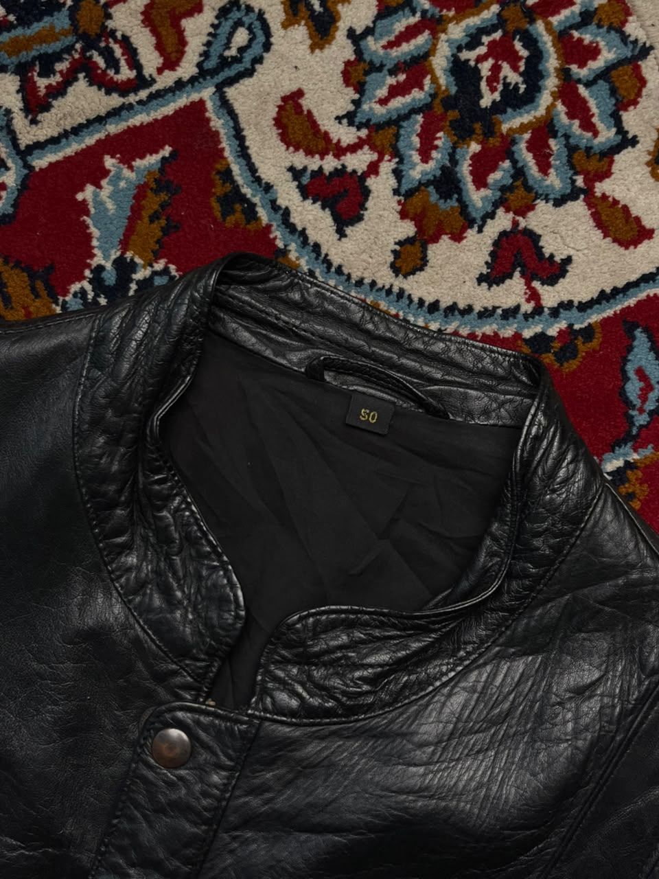 Vintage Black Leather Convertible Zip Off Sleeves Bomber Jacket - L