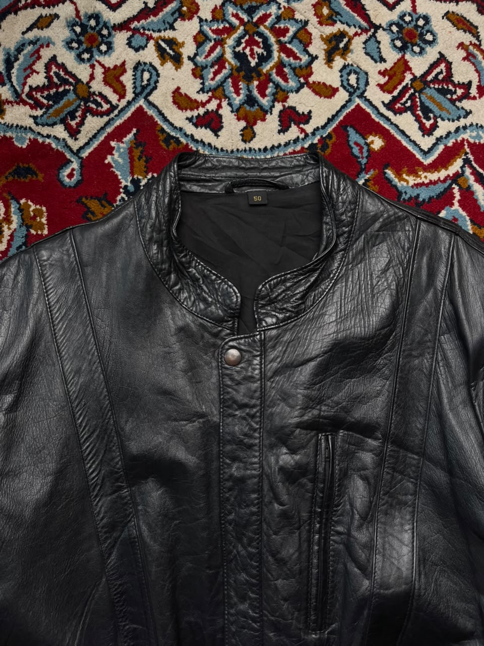 Vintage Black Leather Convertible Zip Off Sleeves Bomber Jacket - L