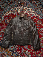Vintage Block 60 Gilmar Faux Leather Bomber Jacket - M
