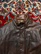 Vintage Block 60 Gilmar Faux Leather Bomber Jacket - M