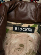 Vintage Block 60 Gilmar Faux Leather Bomber Jacket - M